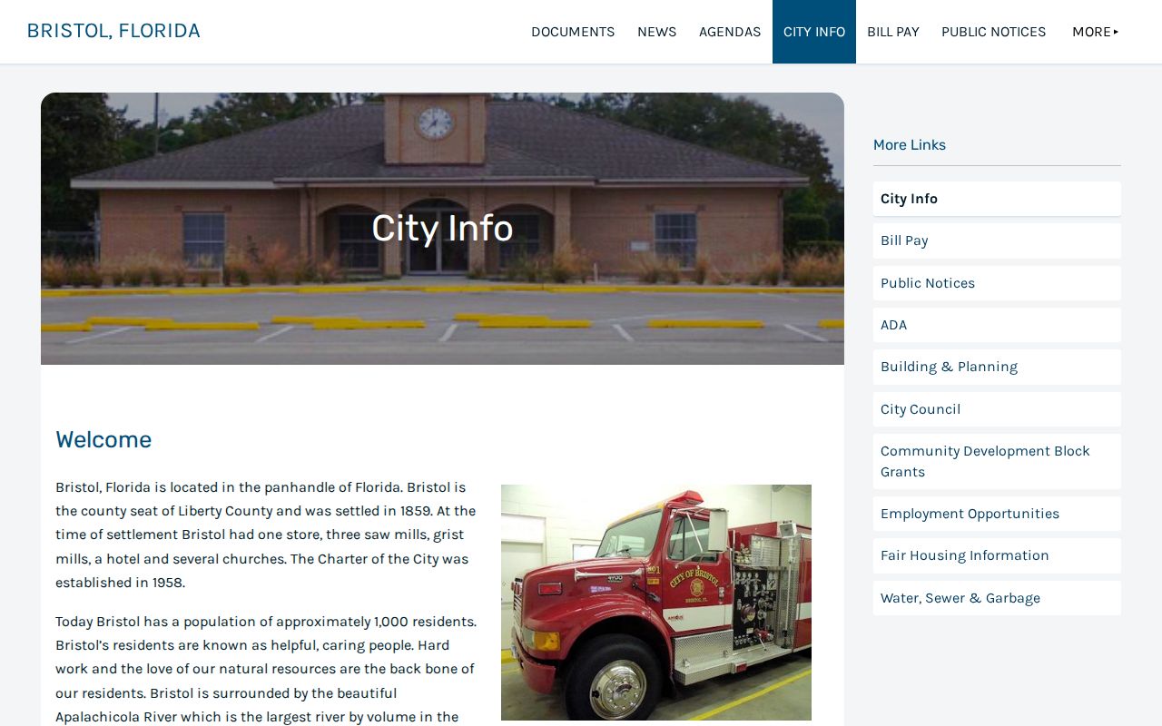 City of Bristol official departments relevant to Liberty County arrest records