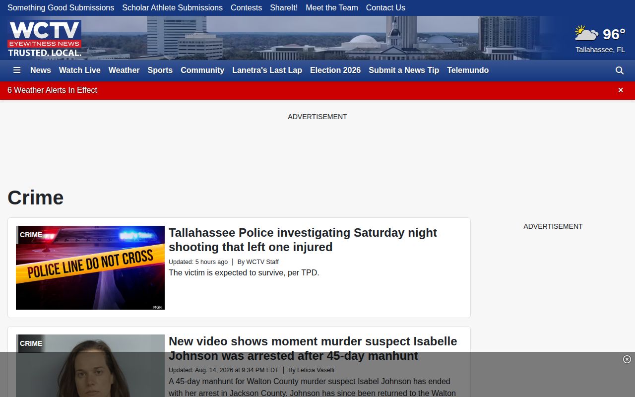 Liberty County regional crime news record index from WCTV